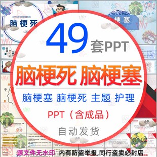 医疗脑梗塞护理查房PPT模板急性青年腔隙性脑梗死病人护理治疗wps