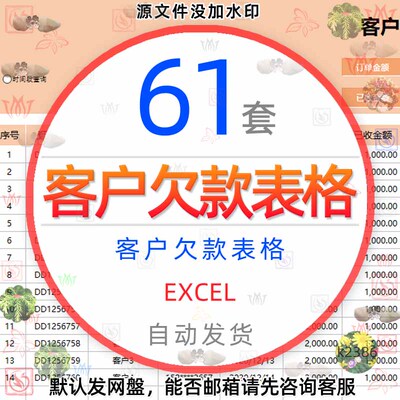 销售客户欠款应收账款回款还款明细管理登记到期提醒龄excel表格1