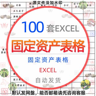 财务固定资产明细管理系统登记表分类账目excel表格折旧评估统计1