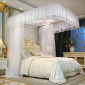 导轨蚊帐单帐沙 米1.8家用 1.5 没有支架 伸缩加密三开门家用蚊帐