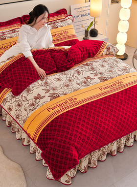 加厚牛奶绒四件套冬季保暖珊瑚绒法兰绒床单被套双面绒母婴级a类