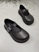 新款 真皮松糕厚底玛丽珍鞋 女英伦大脚皮鞋 欧货2026春季 一字扣单鞋