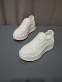 新款 真皮松糕厚底小白鞋 女英伦风小皮鞋 欧洲站2026春季 休闲运动鞋