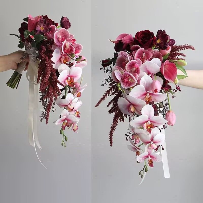 瀑布水滴款高级新娘花束