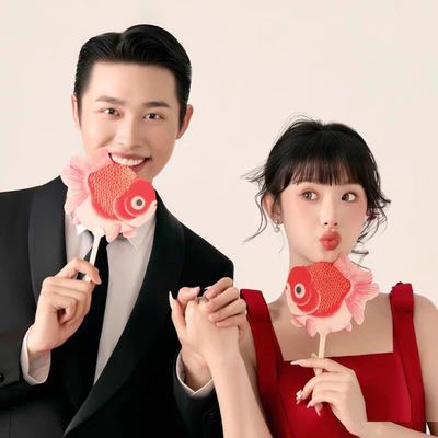 新中式婚礼晨拍迷你喜字小蒲扇