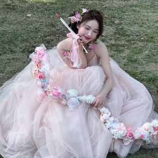 洛丽塔手持道具粘花弓箭仿真花弓拍照道具丘比特之箭少萝拍照道具