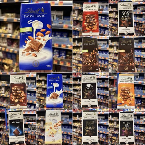 lindt黑巧克力瑞士原粒杏仁排装