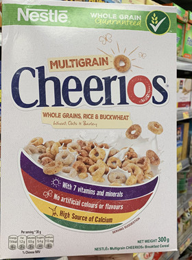 香港代购 Nestle Cheerios雀巢 蜂蜜燕麦/原味燕麦圈谷物早餐300g