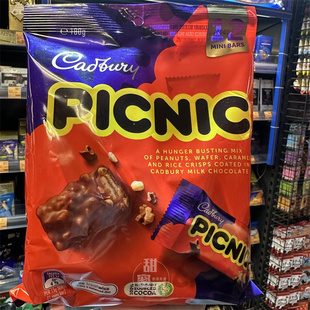 现货 香港代购Cadbury吉百利花生焦糖威化牛奶巧克力180g圣诞袋装