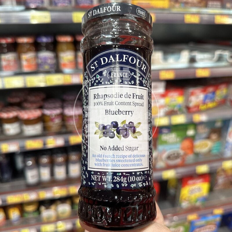现货正品 法国ST.DALFOUR圣桃园天然野生蓝莓不加糖果酱284g