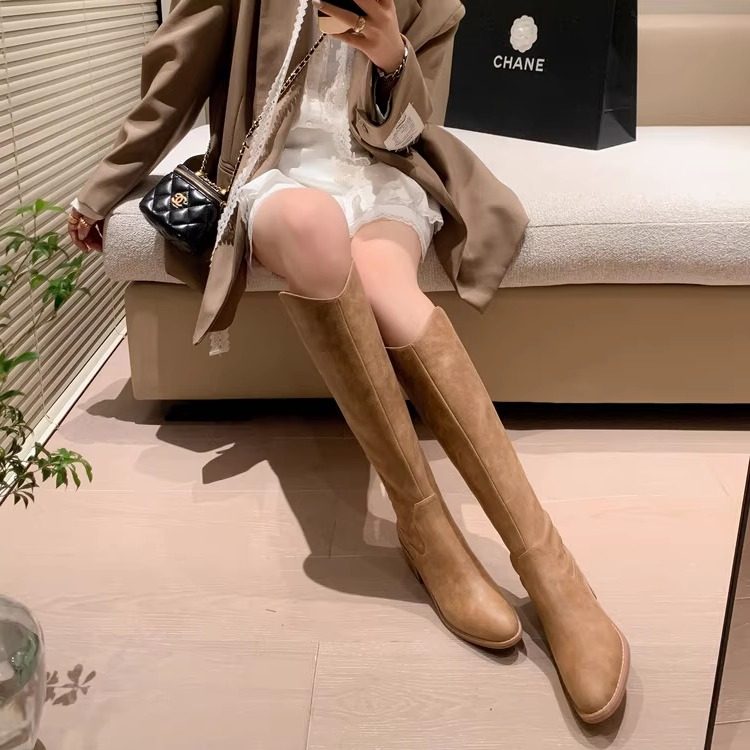 真皮靴子女2025新款秋冬季女靴显瘦显腿长高筒女款及膝长靴鞋子女