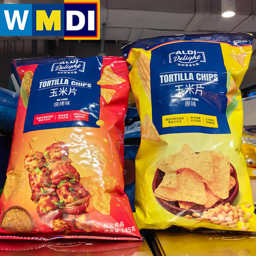 ALDI Delight烧烤味原味玉米片145g袋装膨化食品奥乐齐代购同款