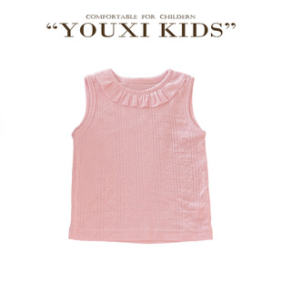 时尚 舒适透气棉花边领无袖 马甲FF2599 夏季 现飞飞家·桃气包25新款