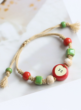 景德镇陶瓷编织手绳可调节民族风