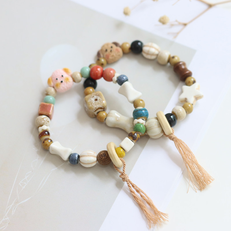 可爱小狗泰迪卡通小动物陶瓷手链