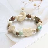 小清新可爱饼干猫景德镇陶瓷手链学生闺蜜瓷珠手串旅游小礼物705