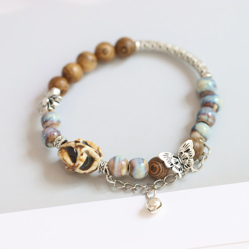 国风新中式景德镇陶瓷蝴蝶手链