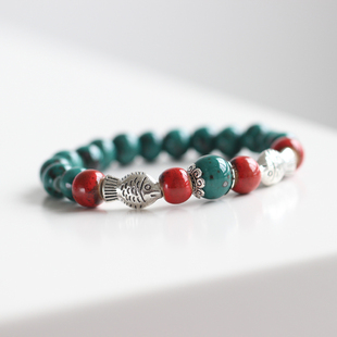 我们 手工高温景德镇陶瓷手链气质流行小饰品瓷珠手串534 遇见