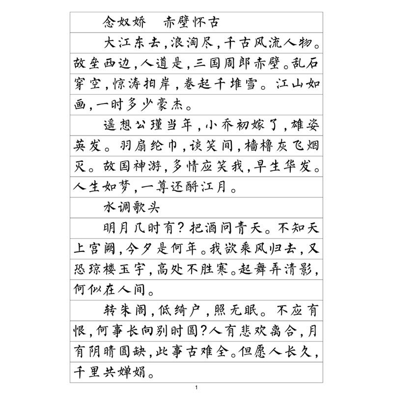 (定制字帖）柳体 苏轼词选 钢笔字帖硬笔