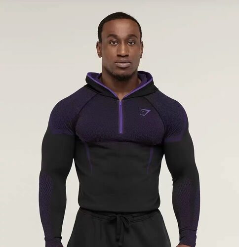 Gymshark新款onyx5.0连帽长袖肌肉男士蜂窝速干紧身高克重连帽衫