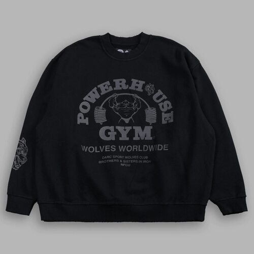 现货POWERHOUSE联名DARCSPORT圆领卫衣男运动休闲宽松高克重棉质