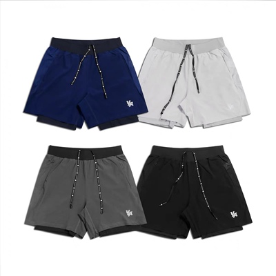 现货YoungLA克里斯速干训练短裤健身双层二合一运动修身弹力内衬
