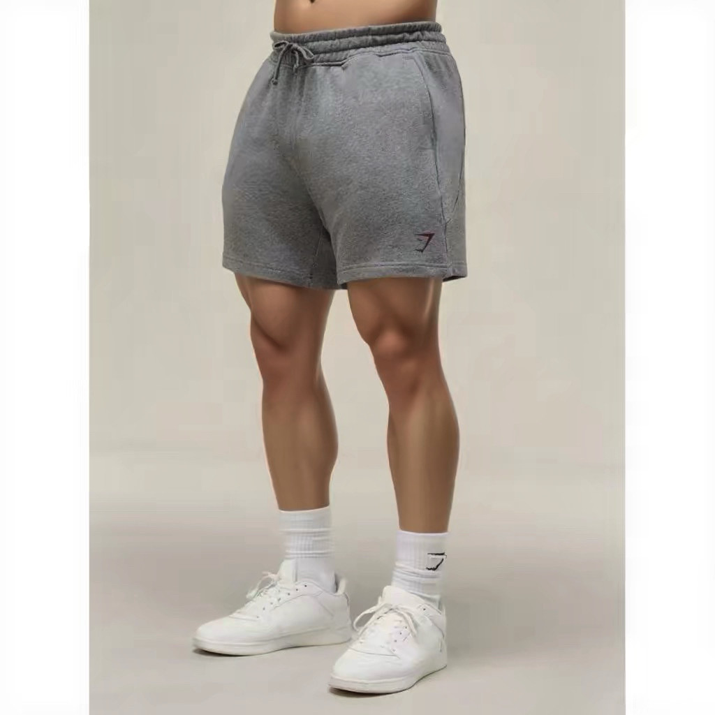 重磅GYMSHARK Power wordmark棉质透气男士运动健身休闲四分短裤