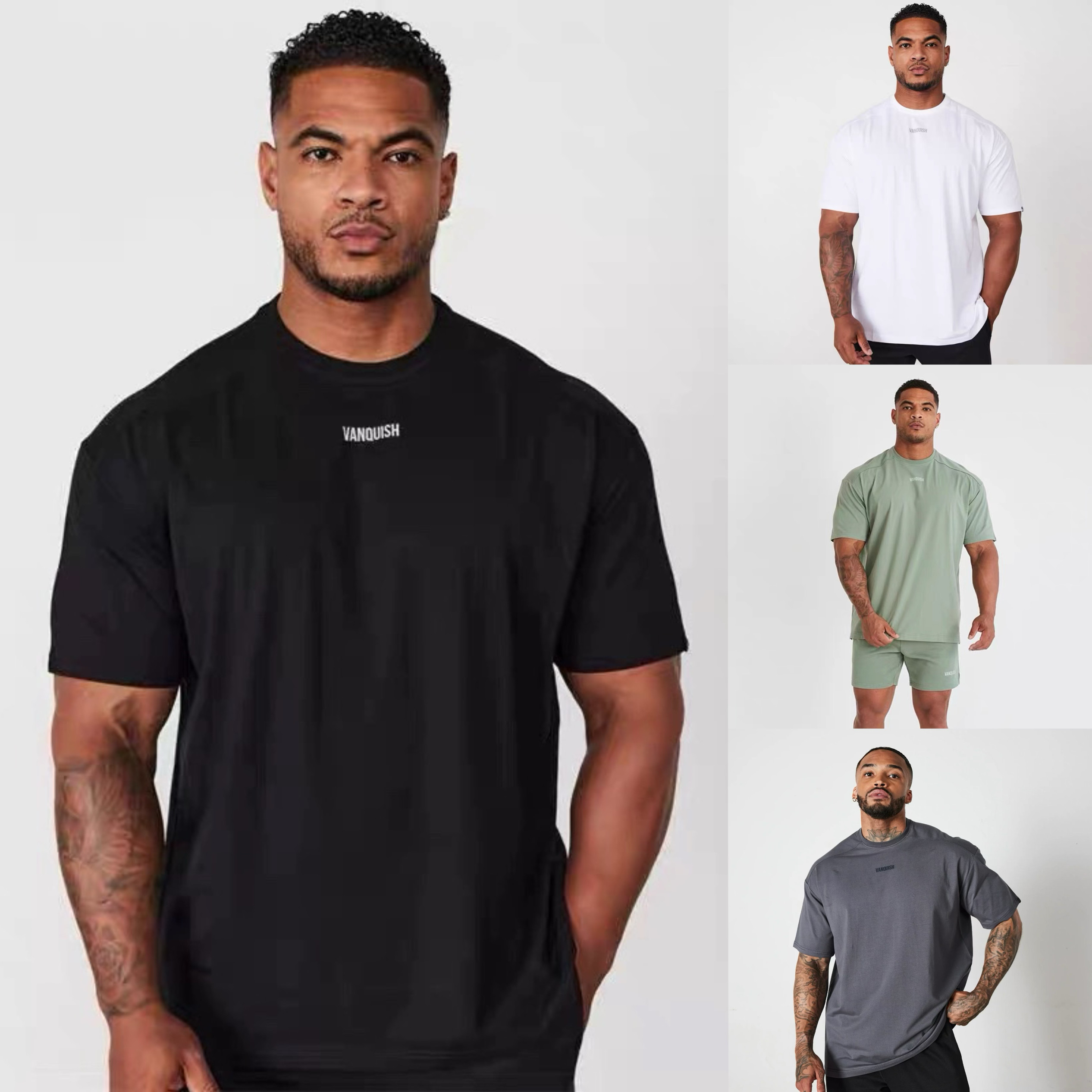 英国VQ ESSENTIAL健身短袖VQ男美式运动休闲圆领弹性棉质宽松t恤