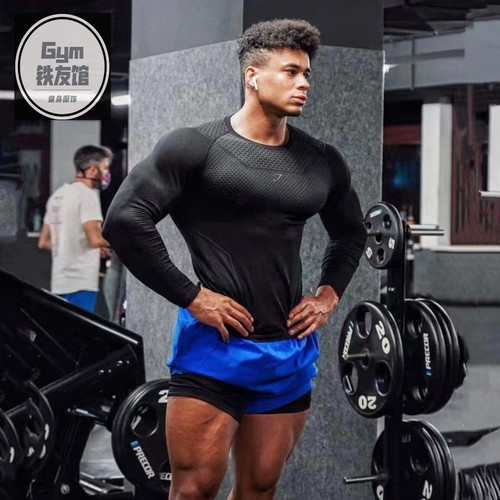 GYMSHARK ONYX4.0超级英雄长袖男式3D立体蜂窝运动速干高弹紧身衣