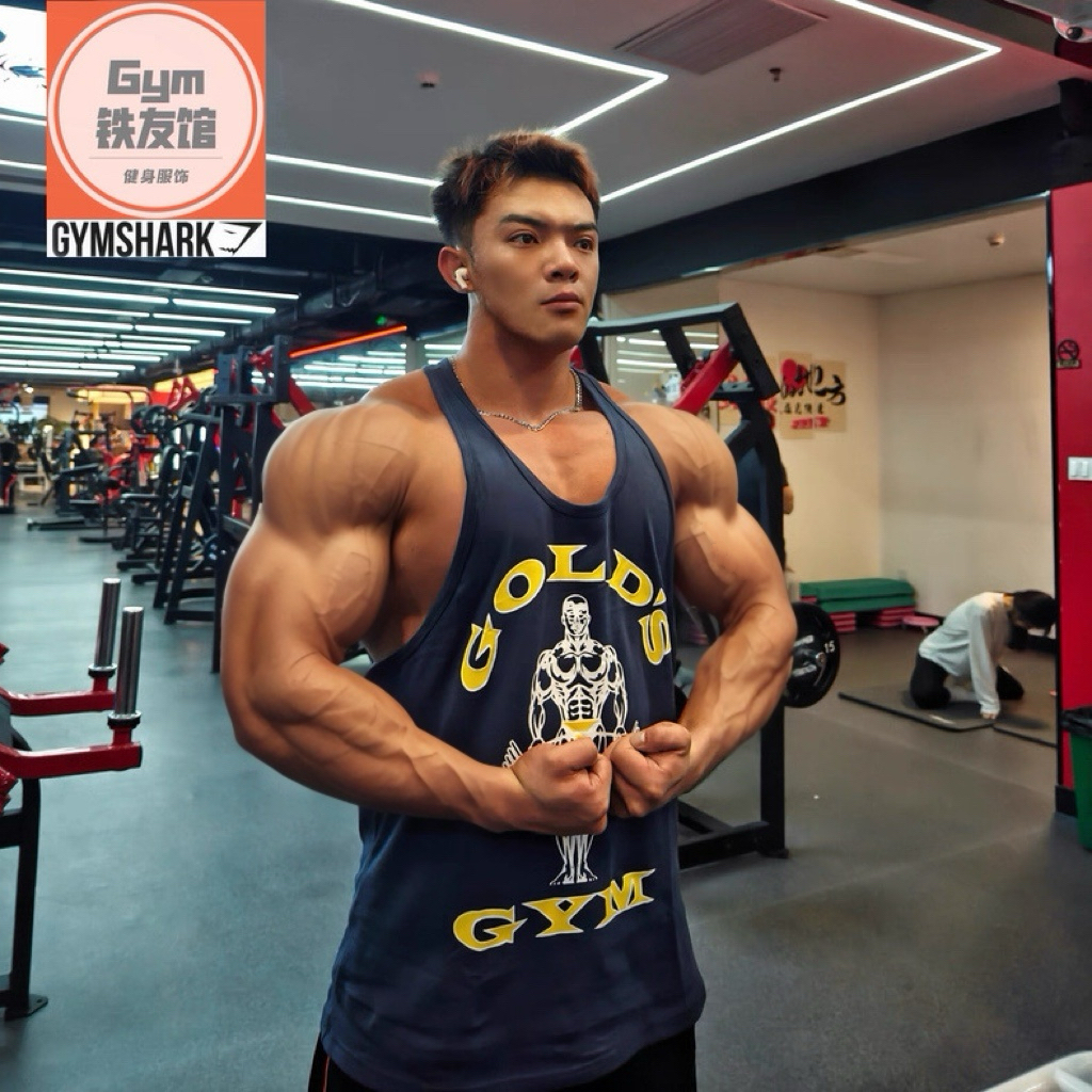 美国GOLDS GYM金吉姆工字背心男式美式罗尼健美运动纯棉吊带无袖