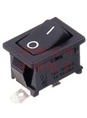 【中讯】船型开关翘板电源开关KCD1-B4Z-101黑色2脚横脚定做6A250