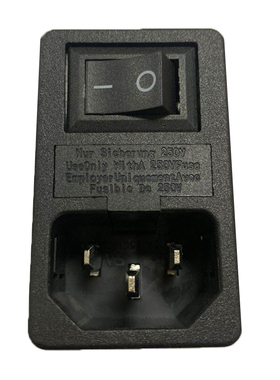 【中讯】电源插座AS-03铜脚AC插座品字带保险丝座可带开关插座3脚