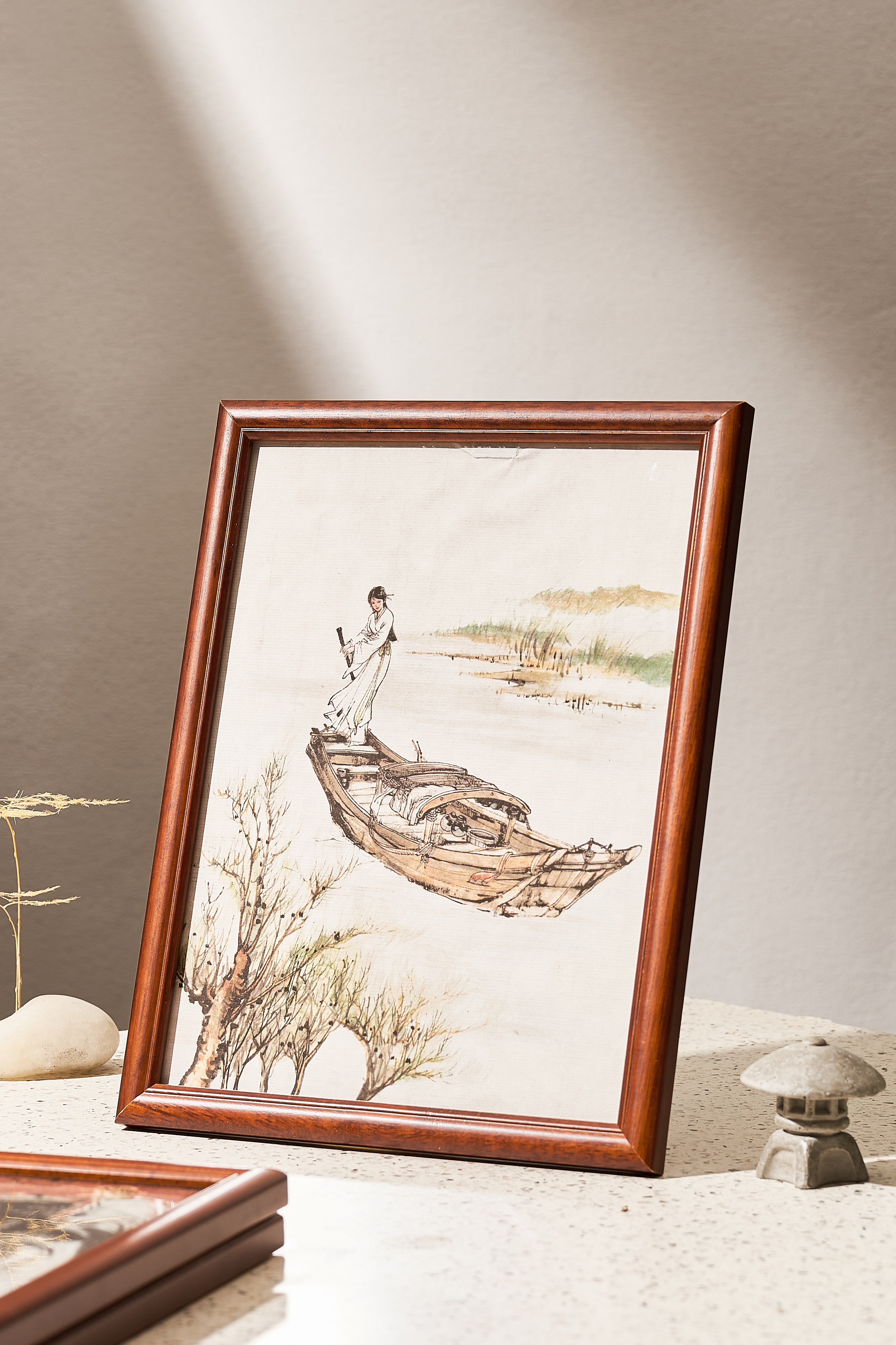 画说金庸 李志清人物框画 黄蓉款 金庸武侠小说图书周边  宣纸画 实木