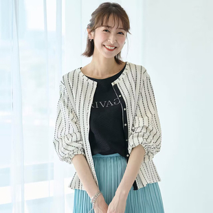 春秋季 女士薄外套W55通勤百搭 开衫 日系千家防晒速干透气圆领长袖