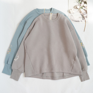 日系千家2025秋冬新款 卫衣套头外套S92 宽松空气层蓬松感女士长袖