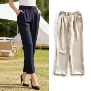 春季 裤 百搭长裤 西装 纯色中高腰K266 女款 百搭显瘦日系通勤女裤