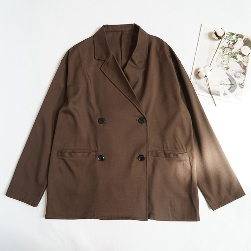 日系女士宽松外套女款秋季薄西服