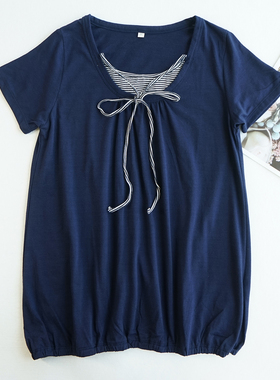 日系千家女士短袖T恤半袖上衣夏季百搭柔软舒适田园风8126