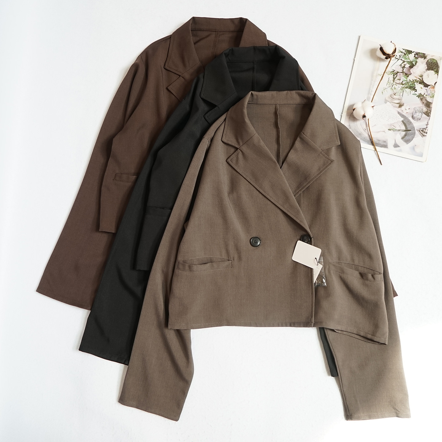 日系女士外套女款秋季薄西服短外套新款正装小个子西装上衣W79