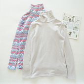 小瑕疵加厚保暖中高领绒衣长袖 T恤打底衫 女士内搭秋冬上衣8971