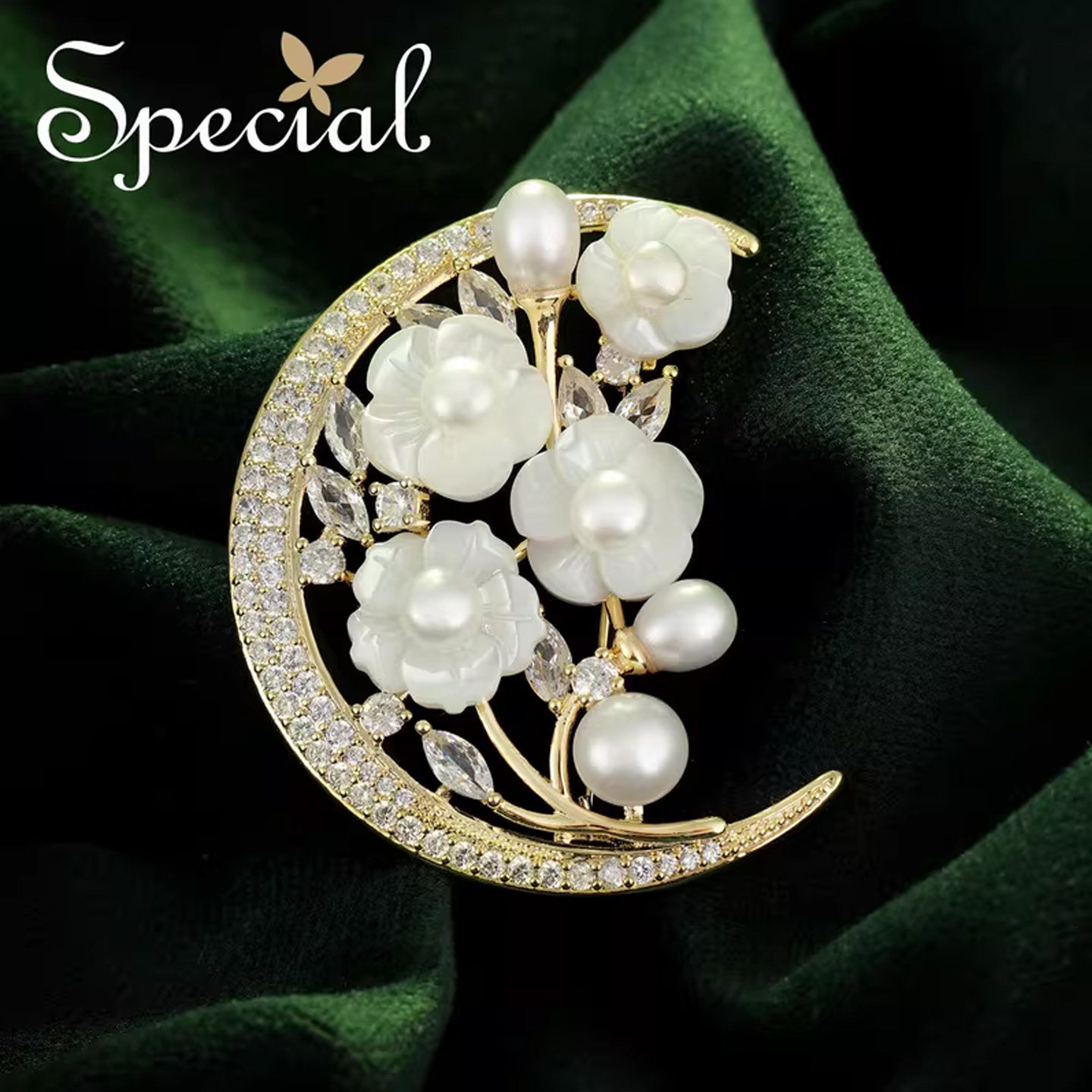 SPECIAL森系淡水珍珠胸针气质小众清新设计感胸花防走光丝巾礼物,饰品/流行首饰/时尚饰品新,胸针,淘宝优惠券,粉丝福利购,淘宝优惠卷