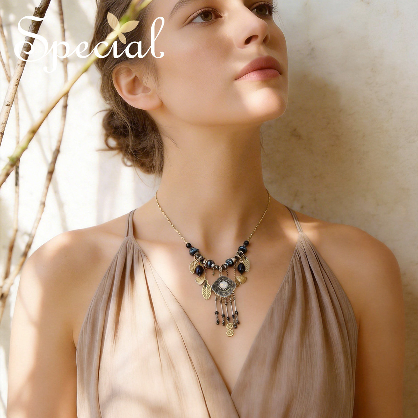 SPECIAL时尚锁骨链饰品吊坠颈链复古显瘦小众长款项链2026年礼物