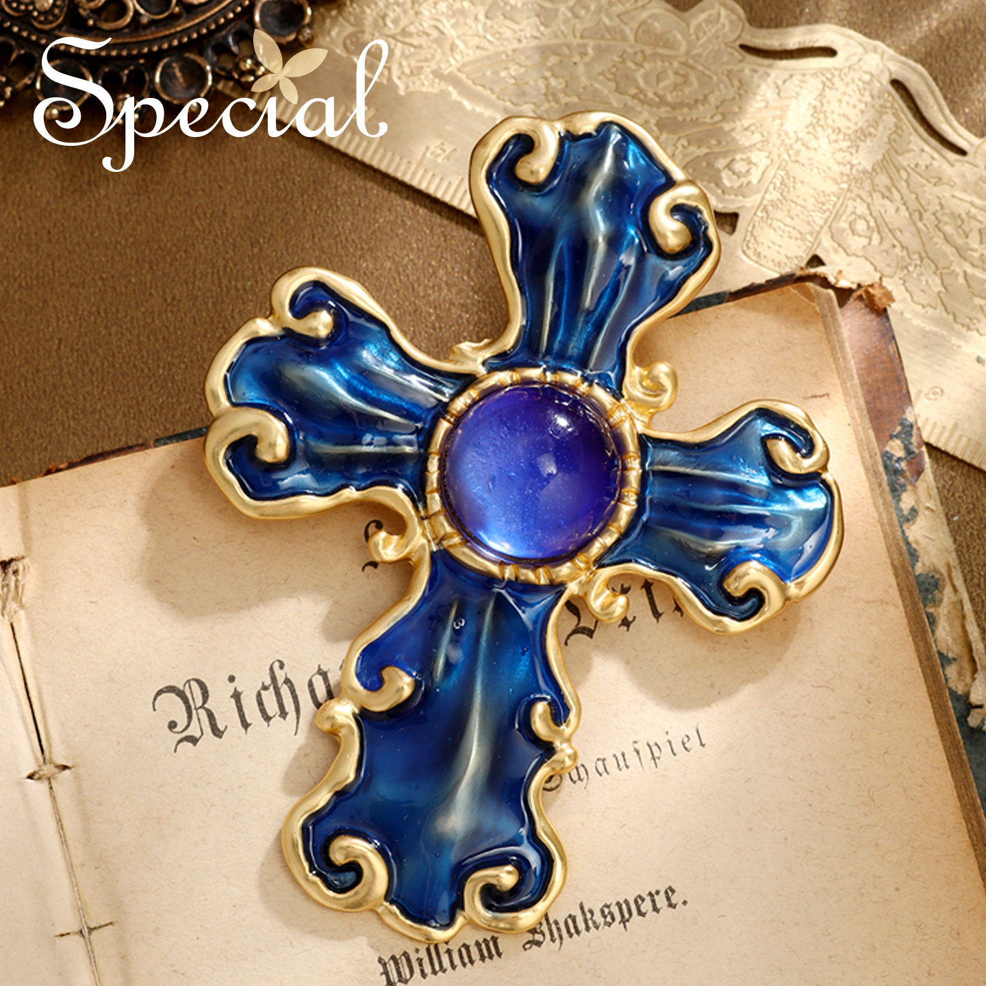 SPECIAL轻奢复古十字胸针别针西装大衣胸饰胸花礼物2026年新款,饰品/流行首饰/时尚饰品新,胸针,淘宝优惠券,粉丝福利购,淘宝优惠卷