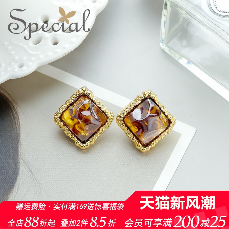 SPECIAL小众设计方糖耳饰耳钉女