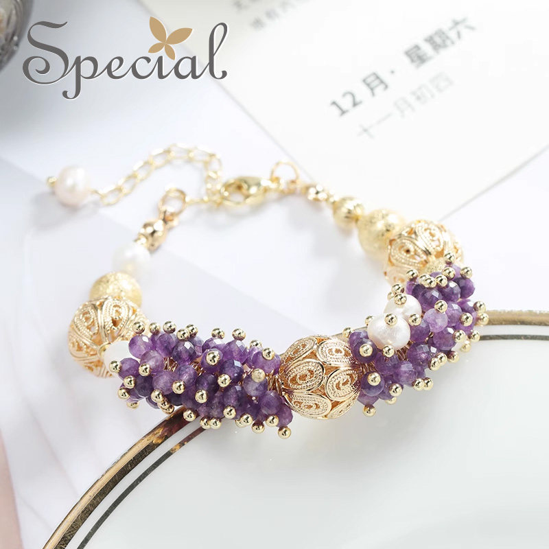 SPECIAL淡水珍珠紫水晶复古轻奢设计手饰手链手串女款2026礼物新