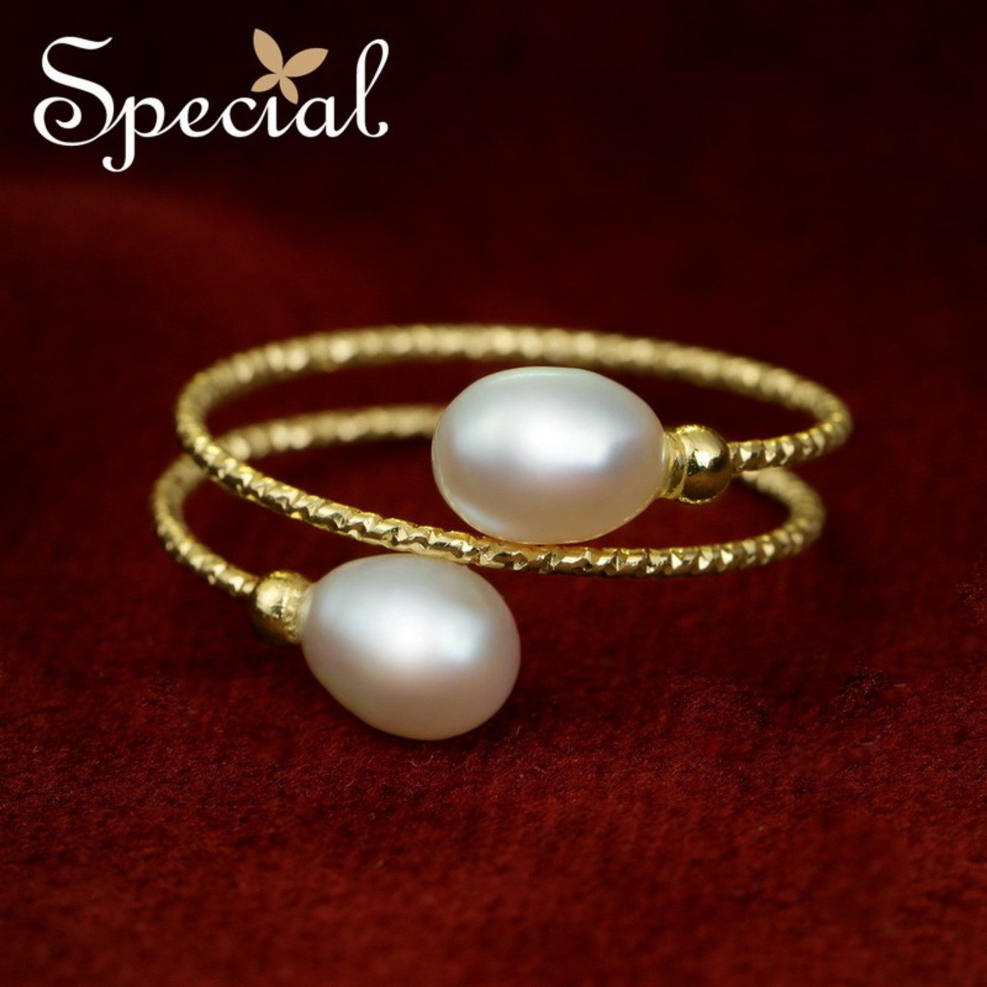 SPECIAL开口可调节淡水珍珠戒指轻奢时尚手饰食指指环2026年礼物