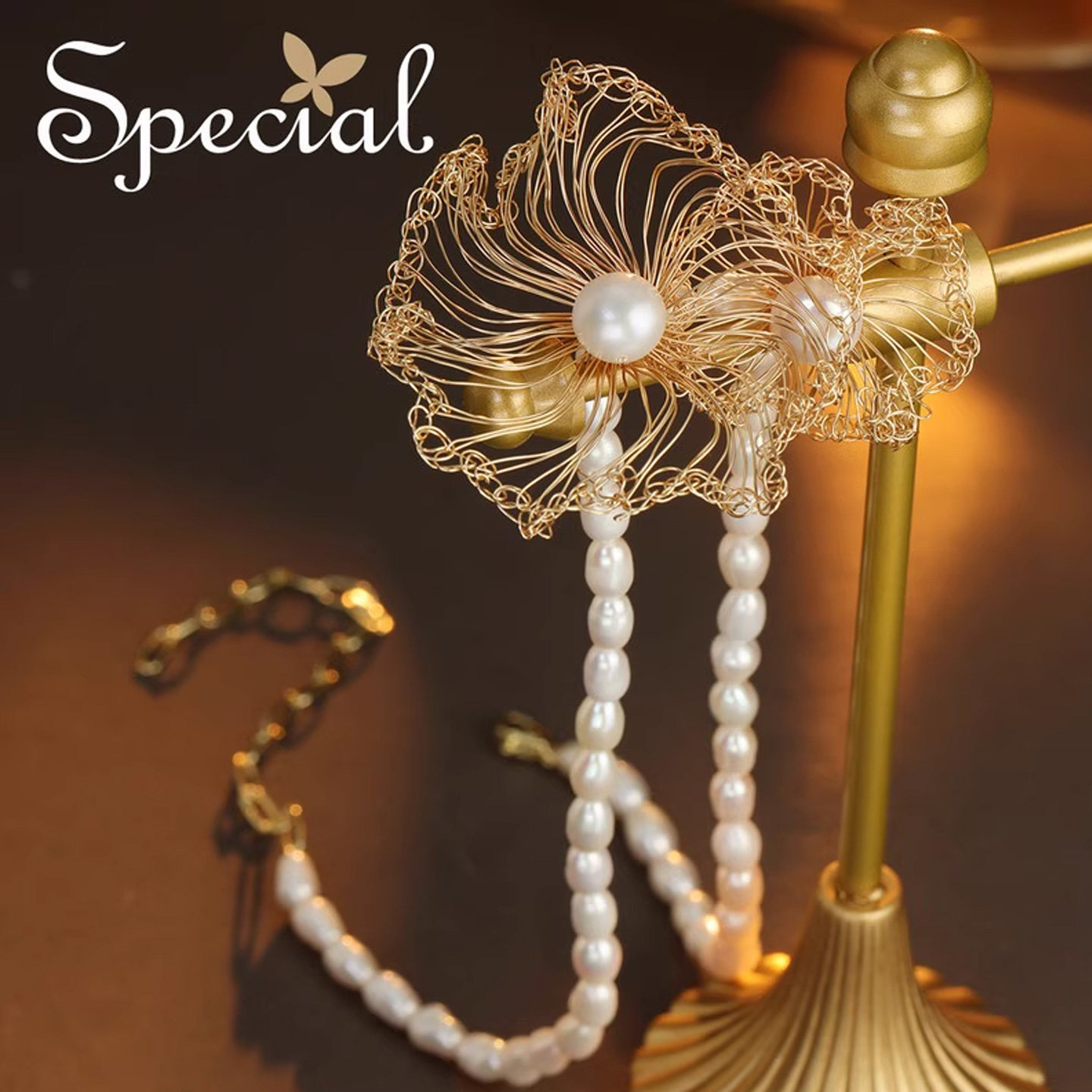 SPECIAL淡水珍珠手工复古轻奢气质项链颈链锁骨链配饰2026年新款