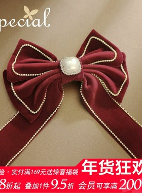 SPECIAL欧美复古个性手工蝴蝶结头饰发饰发夹女弹簧夹2026年礼物