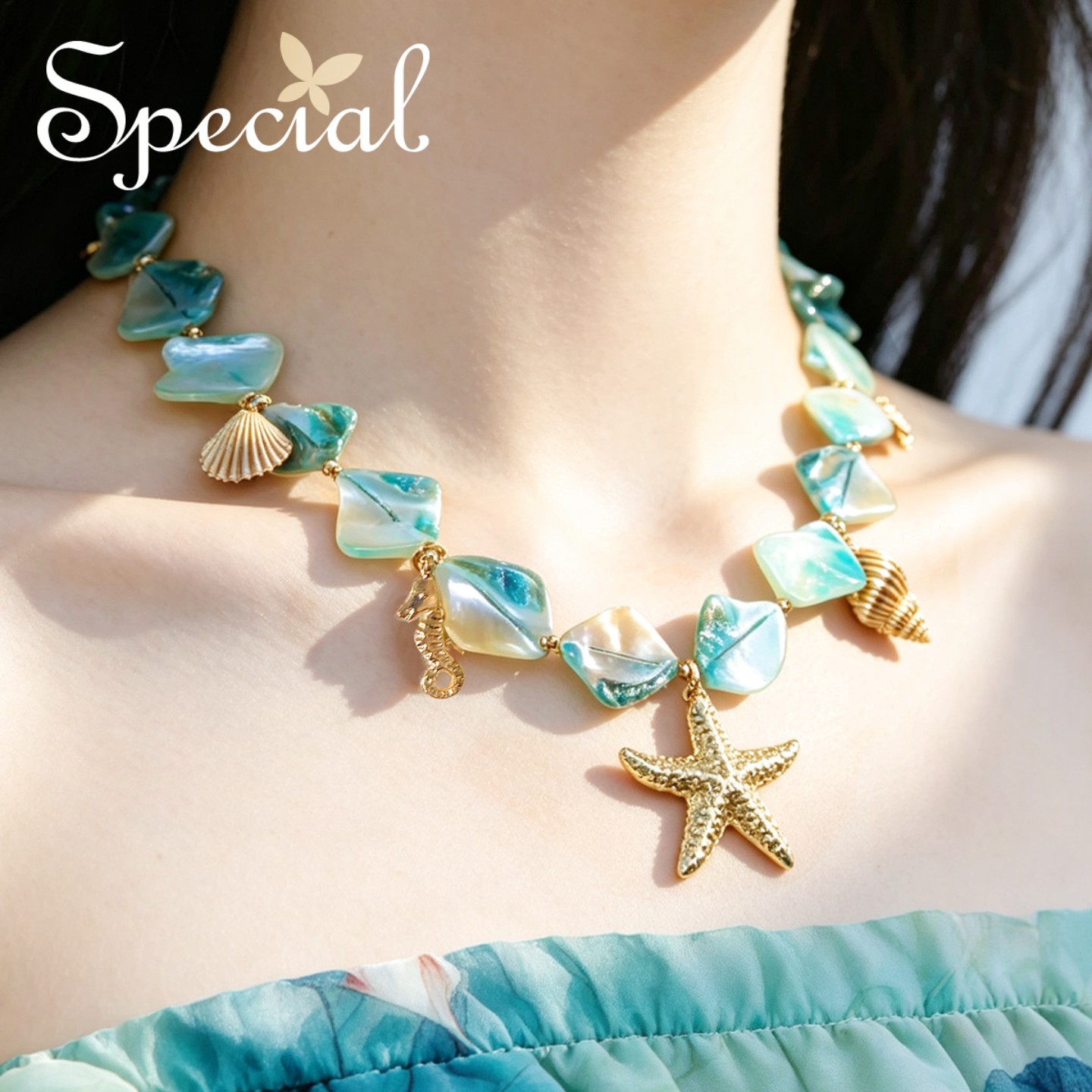 SPECIAL海洋风海星金属锁骨链