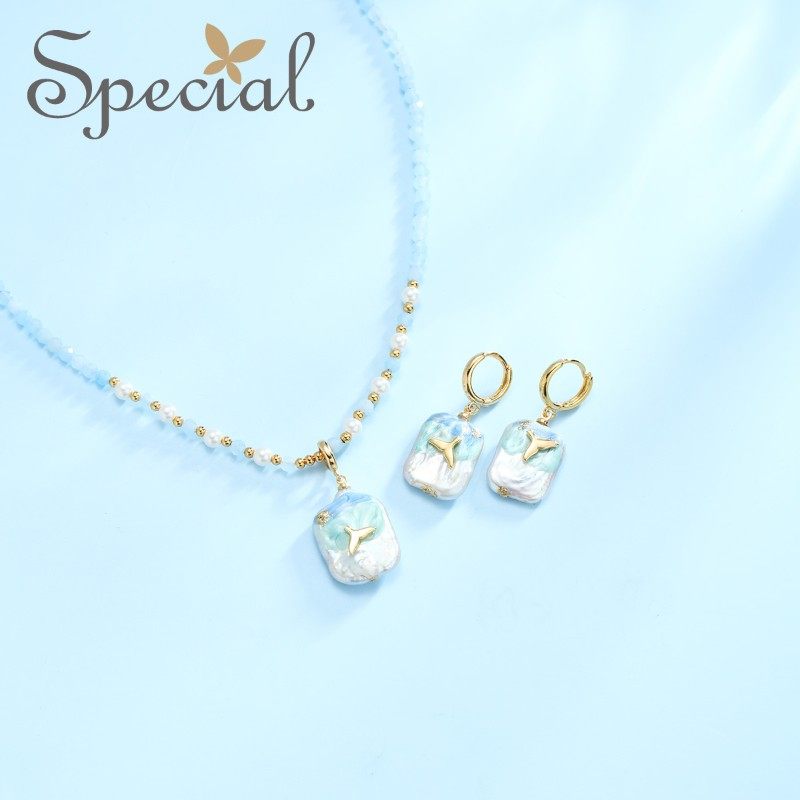 SPECIAL轻奢海洋风项链锁骨链耳环耳钉女首饰时尚套装2026年新款,饰品/流行首饰/时尚饰品新,组合套装,淘宝优惠券,粉丝福利购,淘宝优惠卷
